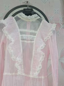 Pinteresty Vintage Romantic Pink Lace Dress