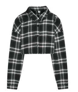 Cropped Flannel Shirt