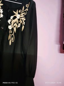Abaya Black Color With Embroidery Work