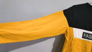 Yellow Colour Full Sleeves T-Shirt For Men