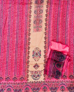 Pink Printed Salwar Kameez Fabric