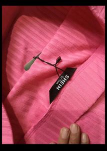 Pink Knit Midi Skirt