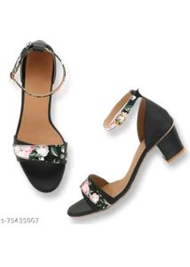 Floral Ankle Strap Heels