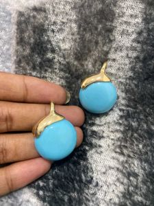 Blue Orb Dangle Earrings