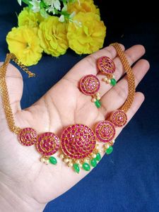 Kempu Work Necklace