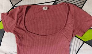 Ribbed Short Sleeve Top