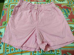 Pink Cotton Shorts