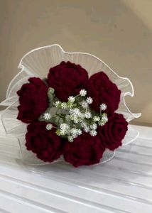 😍❤️ Maroon Crochet Bouquet 💐