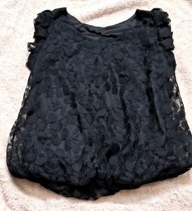 Black Net Sleeveless Top (Like New)