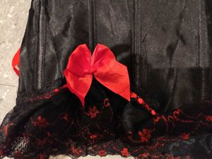 Black and Red Lace Gothic Bow detail Corset