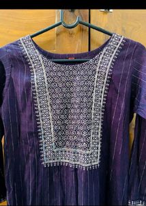Sequence Embroidered Kurti Set