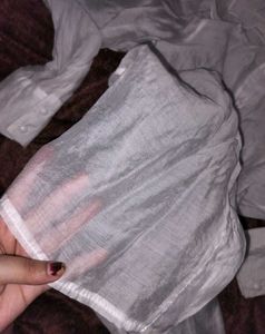 WHITE ADDI SHIRT (See-through)
