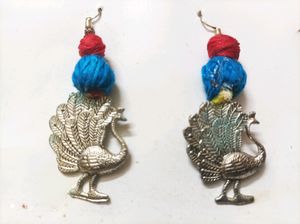 Handicraft Beads Necklace With Peacock Earings