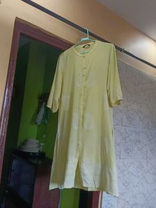 Yellow Embroidered Kurti