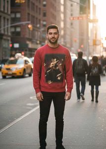 Red Graphic Print Sweater