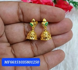 silver 92.5 Golden Jhumka Earrings