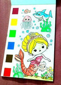 Story Garden &amp; Mermaid No Colour Painting Books