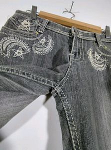 Grey Embroidered Jeans (Women&#39;s)