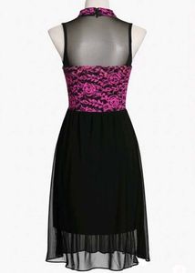 Pink &amp; Black Lace Dress/Midi