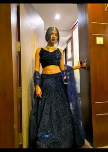 Designer Navy Blue🧿 Lehenga Choli with Net Dupatt