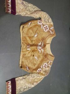 Designer Maroon Sares With Stiched 3/4blouse