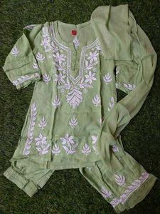 Chikankari Kurti For Kids 2 - 15 Years Old