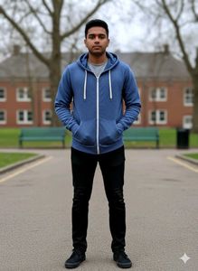 Blue Zip-Up Hoodie