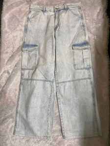 H&amp;M Light Wash Cargo Jeans