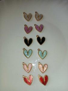 6 Heart Charm Pendants