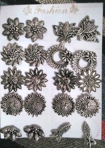 Stylish Oxidized Silver Stud Earrings Set