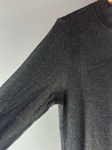 Gray Mock Neck Pullover Sweater