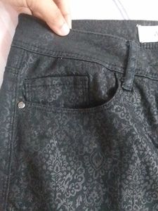 Black Patterned Skinny Jeans
