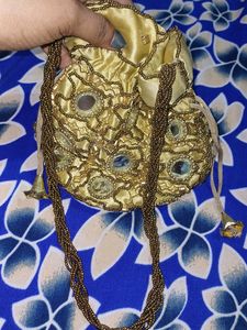 Golden Potly Bag For Party