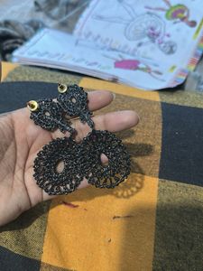 Black Long Earrings