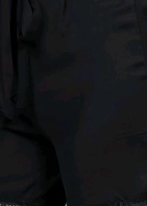 Lace Trim Black Shorts