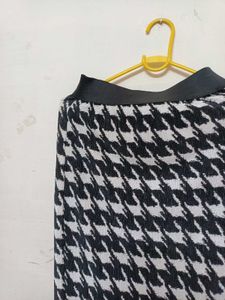 black and white textured skirt