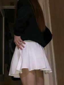 White Pleated Mini Skirt