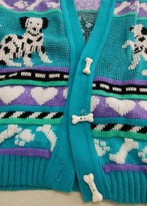 Vintage Dalmatian Print Cardigan