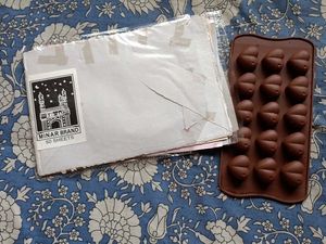 Chocolate Heart Mould And Wrapping Papers