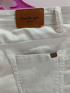 Cream Color Denim Jeans