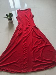 Red Sleeveless A-Line Dress