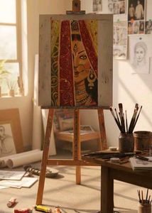 original Portrait Painting (oil+acrylic on canvas)