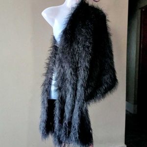 Black Fuzzy Shawl