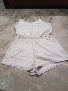 Grey Colour Short Length Jumpsuit For Women