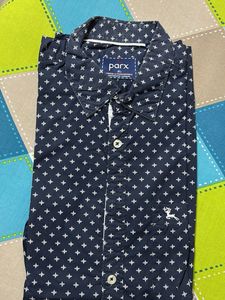 Parx Blue Patterned Shirt
