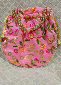 Floral Embroidered Potli Bag