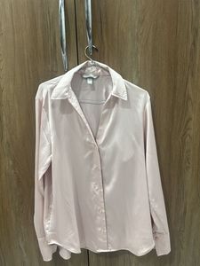 Elegant Pink Satin Blouse