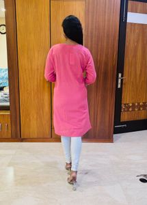 Pink Embroidered Kurti