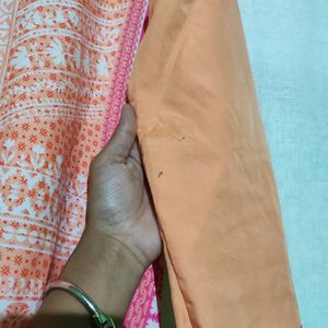 Ahika Peach And Pink Printed Crepe Kurti