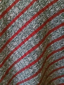 Grey and Red Stripe Asymmetrical Top